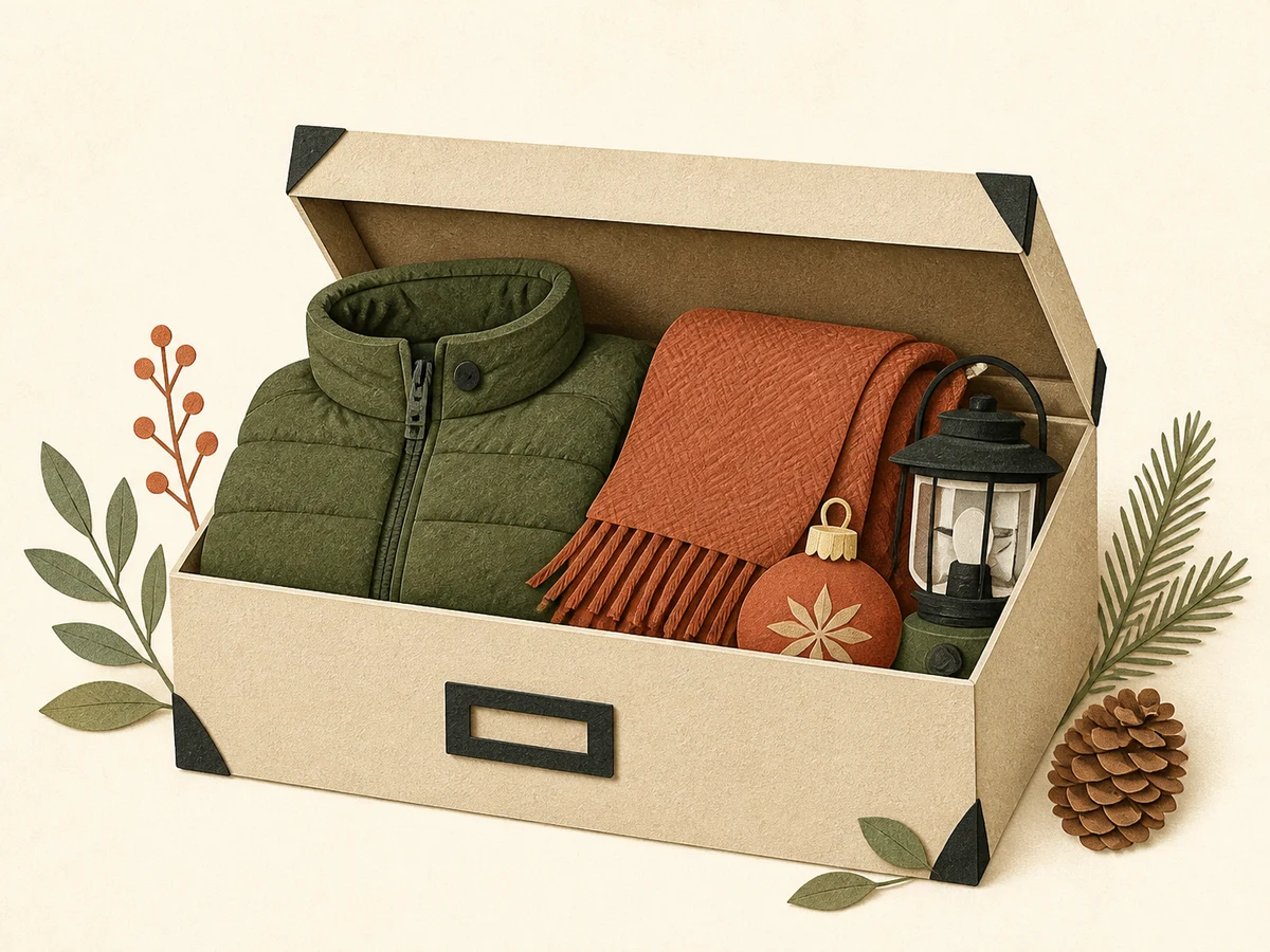 Winter clothes and seasonal equipment stored together